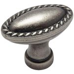 Cosmas 10 Pack 4116WN Weathered Nickel Rope/Scroll Cabinet Hardware Oval Oblong Knob