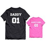 Varsany Daddy and Daughter Matching T-Shirt Set, Dad, Daddy's Girl, Child Black