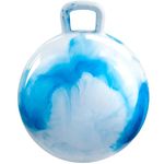 Hopper Ball with Handle for Kids - 20-Inch (50cm) Jumping Hoppity Bounce Ball for Kids Ages 7-9, Blue Color Kangaroo Hop Ball, Sit and Bounce Ball with Hand Air Pump