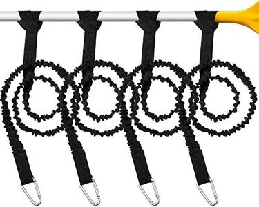 Sumind 4 Pieces Kayak Paddle Leash Kayak Rod Leash Paddle Lanyard Stretchable Coiled Lanyard Accessories for Paddles(Black)