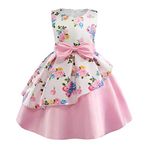 Cichic Girls Dresses Kids Party Dress for Halloween Christmas Wedding Flower Girls Dress Elegant Baby Girls Dress Age 0-10 Years (4-5years, Pink-2)