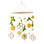 Baby Crib Mobile Wooden Wind Chime Bed Bell,Neutral Baby Crib Mobile,Baby Mobile for Crib,Handmade Baby Mobile,Bee Baby Ceiling Mobile Baby Nursery Decoration (Bee-2)