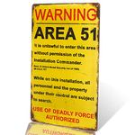 dingleiever-Funny Decorations Vintage Warning Signs Area 51 Garage Poster Art Wall Decor