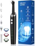Tooth Polisher: Teeth whitening Cleaning for Plaque Stain Removal Yellow Teeth, Electric Teeth Polisher Stain Remover Tool with 5 Brush Heads &3 Polish Paste (1 Kit in Black)