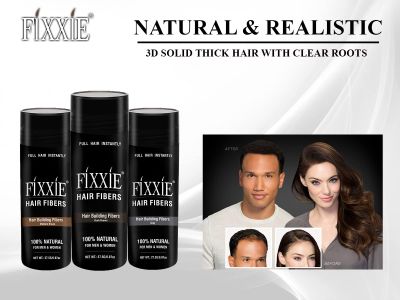 FIXXIE Hair Fibres Medium Brown 27.5g – Instant Thicker Hair