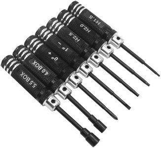 7-Piece Precision Screwdriver Set, High-Quality Steel Tools for RC Models, Versatile Kit for Cars, Helicopters, Airplanes, Boats, Durable and Ergonomic, Black Finish
