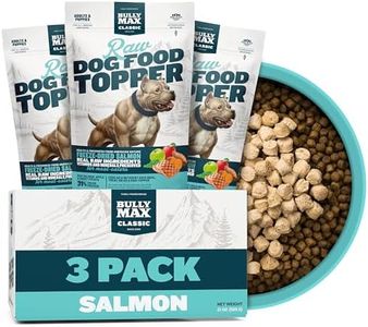Bully Max Freeze-Dried Raw Dog Food Toppers for Puppies & Adult Dogs - Salmon with Real Fruits & Veggies - Meal Enhancers with Vitamins & Minerals - Feed as Puppy Treat or Dog Meal - 3 Pack