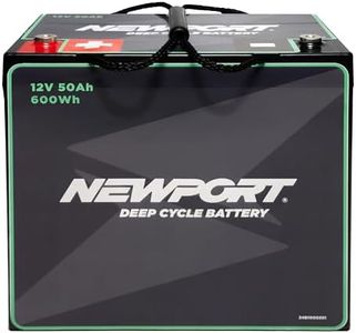 Newport 12V50Ah Deep Cycle Heavy-Duty Marine Battery, Lightweight & Sealed AGM, Trolling Motor Compatible