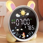 winshine Stay in Bed Clock for Kids and Sleep Training - Kids Alarm Clock for Girls with Night Light and Sound Machine,OK to Wake Alarm Clock for Kids - Cute Kids Room Decor