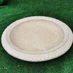 Garden Ornaments & Accessories Round Patterned Design Concrete Birdbath Top Cream