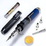 Iroda Solderpro 110K Cordless Butane Soldering Iron Kit, 4-in-1 30-125W equivalent Portable Cordless Self-Igniting Adjustable Flame, Professional, 25 Second Heat Up, 100 Mins Run Time (Taiwan Direct)