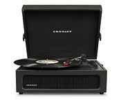 Crosley Voyager Portable Turntable - Bluetooth Record Player, 3-Speed Suitcase Vinyl Player, Home Turntables for Vinyl Records, Built in Stereo Speakers & Bluetooth Receiver, AUX Input, Black