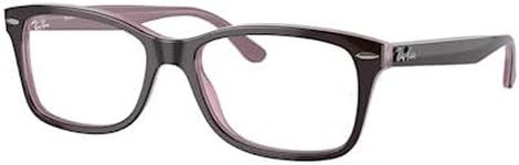 Ray-Ban RX5428 55MM Brown on Pink Square Eyeglasses for Men for Women + BUNDLE with Designer iWear Eyewear Kit