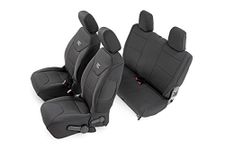 Rough Country Neoprene Seat Covers Front/Rear Black Fits 2011-2012 [ Jeep ] Wrangler JK 2DR Custom Water Resistant 91006