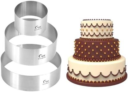 Guowall 4/6/8 inch Cake Rings for Baking Stainless Steel Mousse Ring Mold 3 Sizes Round Pastry Biscuit Cutter - Thickening