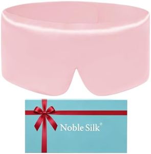 NobleSilk 6A Grade 22 Momme 100% Mulberry Silk 3D Contoured Sleep Eye Mask, Soft Breathable Silk Blindfold for Daily Rest Travel (Dream Max Pink)