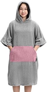 HOMELEVEL Poncho de Surf Enfant - Serviette de Plage Peignoir en Coton avec Poche et Capuche - Robe Sortie de Bain Cape pour 6-9 Ans et 10-13 Ans