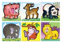 Frank 6 in 1 First Fun & Educational Jigsaw Puzzles for Kids - Combo Pack of 2 (3 Cardboard Puzzles Each) -Wild Animals & The Jungle - Age 3 Years Old & Above- Fun & Challenging Brain Booster Games