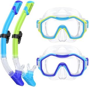 Kwambiri Snorkeling Gear for Adults Kids, Dry-Top Snorkel Set, 180°Panoramic Wide View Diving Mask Breathing Freely Snorkel Mask for Snorkeling Scuba Diving Swimming Travel