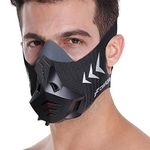 FDBRO Sports Mask Pro High Altitude Simiulation Workout Mask for Fitness, Running, Resistance training, Cardio (Black front cover, Large)