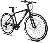 Hiland Mens and Womens Hybrid Bike, Step-Over or Step-Through Frame, 700C Wheels Urban Commuter Bike, Shimano Drivetrain 7 Speeds Road Bicycle for Adult