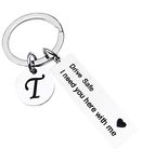 Drive Safe Keychain 26 Letter Keychain Drive Safe I Need You Here With Me Gifts For Husband Dad Boyfriend (T)