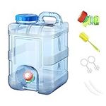 AISEN 10L Water Container with Tap with Accessories, Portable Plastic Water Bucket with Tap, Easy Clean BPA-Free Drink Water Carrier, for Camping Outdoor, Party, Van, RV, School, Hospital,Home