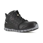 Reebok Mens Sublite Cushion Work Safety Toe Athletic Mid Cut Construction Shoe, Black, 10 Wide US