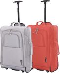 5 Cities Set of 2 21"/55cm Carry On Lightweight Travel Cabin Approved Trolley Bag with Wheels Suit Case Hand Luggage with 2 Year Warranty