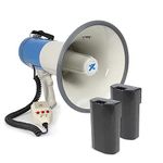 VONYX MEG065 65W Megaphone Loudhailer with Microphone - Powerful Bullhorn Megaphone Includes 2x Batteries, Ideal for Large Events, Alerts, and Announcements, Megaphones, Bullhorn Megaphone