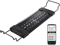 NO.17 LED Aquarium Light, 11W Fish Tank Light with Remote Control and Extendable Brackets, 24/7 Automated Aquarium Lighting, RGB Colors (30-50 CM)