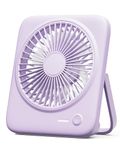 Otlonpe Desk Fan Portable Fan Rechargeable,4000mAh USB Battery Operated Personal Fan,Silent Foldable Travel Fan with Power Bank,4 Speeds Small Table Fan for Bedroom Home Office Outdoor Desktop-Purple