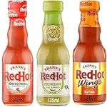 Hot Sauce Bundle Consisting of Frank's Original 148ml, Buffalo Wings 148ml & Fire Roasted Jalapeno 135ml (3 Pack)