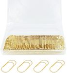 Jumbo Gold Paper Clips, Large Paper Clip, 2 inch / 50mm, Smooth, 50 Pack