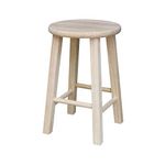 18-inch : International Concepts 1S-518 18-inch Round Top Stool, Unfinished