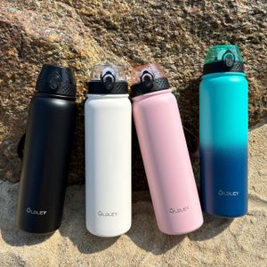 OLDLEY 1L Stainless Steel Water Bottle – Vacuum Insulated, Leakproof, Black