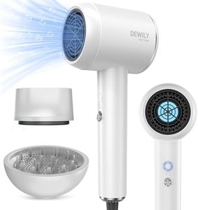 Phon Capelli Professionale Phon con Diffusore - DEWILY Asciugacapelli ionico, Leggero e Potente, 4 livelli di riscaldamento e 2 di ventola, Fono Capelli da Viaggio hair dryer 1500W/1800W