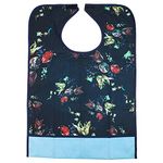 HASTHIP® Adult Bibs Clothing Protectors Waterproof Pocket Bib Apron Washable with Crumb Catcher(Floral)