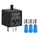 Gebildet 1 piece 12V 3 Pin Electronic LED Flasher Relay 0.1W-150W c/m Motorcycle Turn Signal Adjustable Flasher CF-14KT, comes with 3pcs Terminals