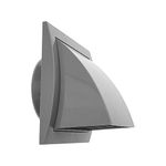 Repa Market 4'' Inch Exhaust Hood Vent with Rain Cover and Flap, Grey, Indoor and Outdoor Air Vent Cover, HVAC Exhaust Vent Duct Cover, 6'' x 6'' Inch Exhaust Cap (4'' Inch, Grey)