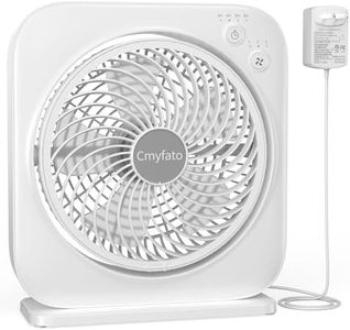 Cmyfato Portable Table fan, Window Fan,Small Box Fan with 3 Powerful Speed & 4 Timer Setting, 270° Pivoting Quiet Square DC Fan for Home Office Bedroom Bathroom Kitchen