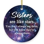 Sisters Christmas Ornaments, 3" Sister Gifts from Brother Ceramic Christmas Decorations Christmas Ornament Gifts for Sister