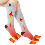 SAVIOR HEAT Heated Socks for Men Women,2022 Electric Rechargeable Battery Thermal Warming Thick Ski Socks for Winter Cold Weather Hunting Hiking Camping Skating Snowboarding Cycling Fishing