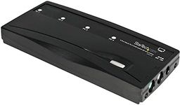 StarTech.com 4 Port Black PS/2 KVM Switch Kit with Cables - 4 Port PS2 KVM Switch - KVM Switch with Cables - VGA KVM Switch (SV411K)