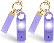 Geevon 2 Pack Rechargeable Personal Safety Alarms for Women, 135DB Loud Safe Sound Alarm Self Defense Siren with LED Strobe Light, Emergency Personal Alarms for Women, Men, Children, Elderly (Purple)