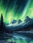 5D DIY Diamond Painting Aurora Borealis Winter Full Drill by Number Kits, Scenery Craft Decor by SKRYUIE, Paint with Diamonds Embroidery Set DIY Craft Arts Decorations (12x16inch) a0089