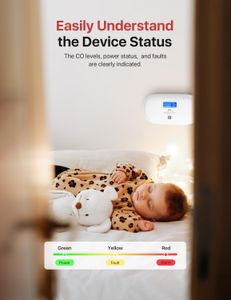 X-Sense Carbon Monoxide Detector 2-Pack – Battery Powered CO Alarm with Digital Display