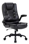 IntimaTe WM Heart High-Back Executive Office Chair, Faux Leather Large Seat Computer Desk Chair, Ergonomic Design Adjustable Seat Height, Synchro Tilt Mechanism 360 Degree Swivel, Black (71cm Back)