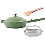 Our Place Always Pan 2.0 – 27cm (2.5L) Nonstick, Toxin-Free Ceramic Cookware | Patented 10-in-1 Aluminum Frying & Sauté Pan | Safe for Oven, Induction & All Cooktops up to 232°C | Sage