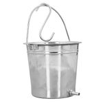 2L Enema Bucket Kit Stainless Steel Bucke with Silicone Tubing Nozzle Tips Storage Bag Stainless Steel Coffee Milk Barrel Coffee Enema Bucket Kit for Home Use Colon Detox Cleanse Enemas